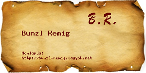Bunzl Remig névjegykártya